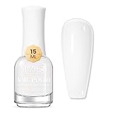 MIZHSE Schnelltrocknender Nagellack Weiß Wasserbassierter Nail Polish Langanhaltende Formel die Schnell Trocknet, 1 x 15 ml