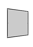Windhager Insektenschutz Fenster mit Rahmen PLUS, 100 x 120 cm, Anthrazit, Aluminium, individuell kürzbar, 04327