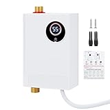 Elektronischer Durchlauferhitzer, Küche 220V 3800W elektrische Warmwasserbereiter tankloser Mini-Warmwasserbereiter mit LED Temperaturanzeige, Elektrisch Instant Klein Durchlauferhitzer für Küche, Bad