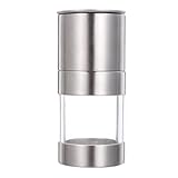 Lurrose Edelstahl Pfeffermühle Manuell mit Durchsichtigem Behälter Küchengewürzwerkzeug für Frische Gewürze Feuchtigkeitsgeschützt Kompakt für Heimgebrauch