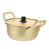 UTHCLO Ramen Topf aus Aluminium mit Deckel und Doppelgriffen Rostbeständig Hitze und Verschleißfest Vielseitiger Suppentopf für Pasta Nudeln Eier Kochen Sauce Zubereiten für Haushalt und