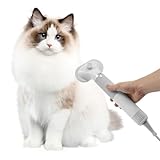 Hundefön mit Bürste, Hundefön 2 in 1 Kraftvoll Haartrockner, Tragbarer Hundeföhn mit 4 Düsen, Hundetrockner, 3 Stufen Einstellbarer Temperatur/Windgeschwindigkeit, 106.000 U/min