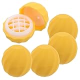 Veemoon 5 Teiliges Kugelförmige Lippenbalsam Dosen Gelb mit Integrierter Direktfüll Röhre Nachfüllbare Kosmetikbehälter für Lippenbalsam Tragbar und Kompakt für Einfache Anwendung und