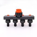 FUBESK 4-Wege-Gartenschlauch-Verteiler mit individuellen Durchflussregelventilen für 1/2 Zoll und 3/4 Zoll Schnellverbinder