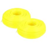 vhbw 2x Universal Trimmer-Faden für Rasenmäher, Rasentrimmer - Ersatz-Faden Gelb, 2 mm x 100 m, Rund