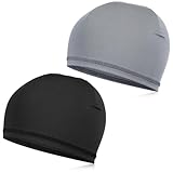 JIYIN 2 Stück Fahrradmütze Unter Helm, Skull Cap Winddichte Fahrradmütze Polyester Laufmütze Helmfutter Multifunktionale Sportmütze für Herren Damen