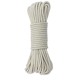 Jukway Natur Baumwollkordel 3mm, 32-Fuß Rund Kordel Geflochtenes Seil mit Kerns, Baumwolle Garn Makramee Mehrzweck Schnur zum Nähen Bündeln, DIY Basteln Dekoration - Rohweiß (10 Meter)