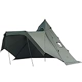 TOMOUNT Zelt Tipi Baumwolle Indianerzelt 2,8m Hoch Firstzelt für 6-8 Personen Pyramidenzelt mit Ofenloch für Zeltofen 4 Jahrzeit Campingzelt für Outdoor, Camping, Wandern, Trekking - Grün