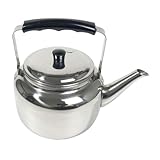 ROMISBABA Edelstahl Flötenkessel Wasserkessel für Induktionsherd und Gasherd Leichter Tragbarer Teekessel mit Pfeife Hitzebeständig und Komfortabler Griff für Camping und Reisen