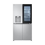 LG GMG960MBEE InstaView, Multi-Door Kühl/-Gefrierkombination | Side-by-Side | 638 L, Festwasseranschluss, Craft-, Crushed Ice- Wasserspender | Total NoFrost |Full Size - 91,4 cm breit | Silber