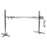 Edelstahl Elektrogrill mit Motor - 360° Rotierender Spießgrill, 40kg Tragkraft & 5-stufiger Höhenverstellung für Spanferkel/Lämmer | Rostfreier Grillrost für Camping, Gartenpartys