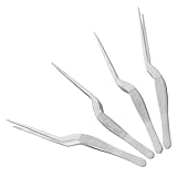 Gogogmee 4 Stück Teiliges Gebogene Edelstahl pinzetten für Ohrenschmalzentfernung Präzise und Sanfte Ohrreiniger Langlebiges und Reisefreundliches Ohrpflege tool für Haushalt und Unterwegs