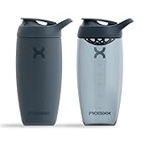 Promixx PURSUIT Protein Shaker Flasche 2er Pack - Premium Sport Blender Flaschen für Proteinmischungen und Supplement Shakes - 1 Edelstahl 550ml, 1 Ecozen 700ml - Mitternachtsblau