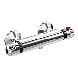 LADOKEE Duscharmatur mit Thermostat Badewannenarmatur Thermostat, Wannenarmatur Duschthermostat Messing, Chrom Mischbatterie Dusche Thermostat mit 38 °C Sicherheitstaste für Badzimmer