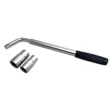 Sakura SS5324 Auto-Radmutternschlüssel – ausziehbarer Griff – Stecknussgrößen 17 mm, 19 mm, 21 mm, 23 mm – passend für alle gängigen Fahrzeuge, Black