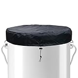 Gallon Behälter Deckelabdeckung,200-Liter Fass Mülleimer Deckel Bedeckung Mit Zugschnur | Staubsicherer Fassschutz Für Terrasse Garten Hinterhof