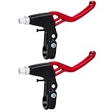 QIMEI-SHOP Fahrrad Bremshebel Mountainbike Bremshebel für 2,2 cm Durchmesser Lenker Alle Aluminiumlegierung Fahrradbremse Handbremse Hebel für Rennräder MTB BMX 1 Para Rot