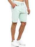 Indicode Herren Cuba Chino Shorts mit 5 Taschen aus 100% Baumwolle | Bermuda Sommershorts für Männer Surf Spray M