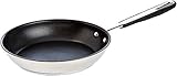 Amazon Basics Edelstahl-Bratpfanne mit Antihaftbeschichtung - induktionsgeeignet, mit bequemem Griff - 28 cm