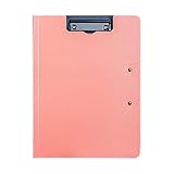 XIAOSAKU Klemmbretter Mehrzweck-Papierklemmbrett, 360° faltbar, mit 2 Metall-Seitenklemmen, große Kapazität für Studenten, Büro, Schule für Krankenschwestern, Studenten, Büro (Farbe: Rosa)