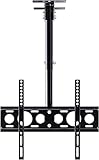 Decken-TV-Halterung für 26- bis 60-Zoll-Flachbildfernseher, neigbar, schwenkbar, höhenverstellbar, 400 x 400 mm, schwarzer TV-Ständer mit maximaler Stabilität, 3 m