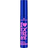 essence I LOVE EXTREME volume mascara waterproof, Schwarz, langanhaltend, volumengebend, schwunggebend, intensiv, vegan, wasserfest, ohne Mikroplastikpartikel, Nanopartikel frei, 1er Pack (12ml)