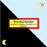 PERMALIGHT power langnachleuchtend Feuerwehrschild Brandschutztür verkeilen verboten, Folie, 297x105mm