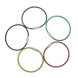 10 stücke Edelstahl Schlüsselbund Tag Seil Draht Kabel Schleife Schraube Lock Gadget Ringe Schlüsselring Kreis Seil Armaturen(Mix,1.5x150mm)