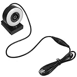 HOMSFOU Webkamera Ringlicht mit Mikrofon USB Computerkamera für Live Streaming und Videoanrufe Touch Control Helligkeitsanpassung für Meetings und Fotografie