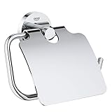 GROHE Essentials - WC-Papierhalter ( kratzfeste Chromoberfläche, einfache Montage, inklusive Abdeckung, pflegeleicht), chrom, 40367001