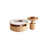 Kleine Tische Moderner Couchtisch Mitteltisch Kombinierter Runder Yan Stein Kombinierter Tisch Massivholzmöbel für kleines Wohnzimmer Balkon Terrasse Relax Loungetische