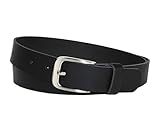 Vascavi Ledergürtel, 3 cm breit, Made in Germany, echt Leder Gürtel für Damen und Herren, kürzbar (100 cm Gesamtlänge 110 cm, Schwarz)