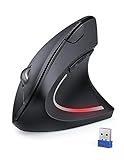 TECKNET Wireless Vertikale Ergonomische Maus, 4800 DPI 5 Tasten Kabellose Optische Maus, 2.4G USB Vertical Ergonomic Optical Mouse Kabellos für Windows und Mac OS