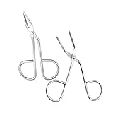PACKOVE 2 Stücke Augenbrauenclip Aus Edelstahl Pinzette Mit Slant Tipp Augenbrauenpinzette, Schere Pinzetten Für Augenbrauen Scherenpinzette Augenbrauenzupfer Rostfreier Stahl Silver