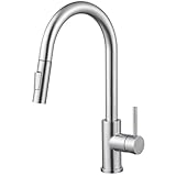 CECIPA Wasserhahn Küche, Küchenarmatur mit Herausziehbarer Brause Ausziehbar, Hochdruck Armatur Küche, Mischbatterie Spültischarmatur, Zwei Strahlarten, 360° Schwenkbar, Edelstahl - SOFETIY SERIE