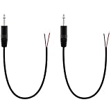 Greluma 2 Stk 3.5-mm-Stecker auf blankes Kabelende, 25 cm TS 2-poliger Mono-Klinkenstecker mit 1/8-Zoll-Stecker für die Reparatur von Audiokabeln