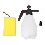 Honseadek Auto Schaumsprüher 2,5L Kunststoff Weitwinkel Düse Transparent Füllstandsanzeige für Autowäsche und Garten mit Schwamm und Sprühkopf Weiß