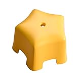 KOMBIUDA Tritthocker Gelb Rutschfester Badezimmerhocker aus Dickem Kunststoff Stapelbar Stabil und Belastbar Praktischer Fußhocker für Zuhause und Kindergarten Meerestern Design