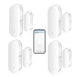 WiFi-Türsensor: Intelligente Tür-Offen-/Geschlossen-Detektoren, drahtlose Fenstersensor-App-Benachrichtigung, Kontaktsensor für die Sicherheit zu Hause, passend für Alexa Google Assistant (4pack)