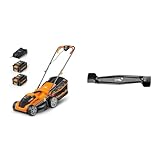 LawnMaster CLMF2434G Akku-Rasenmäher 34cm 300m² Mulchen 32L+34cm Ersatzmesser CLMF2434G 24V 34cm Rasenmäher