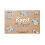 Kuno Waschmittel Blätter Streifen - 60 Waschladungen - Nachhaltige Waschblätter - Reisewaschmittel - 100% Vegan und optimal für Reisen und Urlaub - Eco (Vollwaschmittel, 60 Stück (1er Pack))