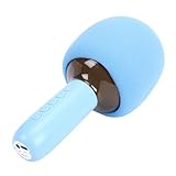 Jectse Mikrofon für Kinder und Erwachsene, Kabelloses Bluetooth-Karaoke-Mikrofon, mit RGB-Lichtern, 3,5-mm-AUX-Buchse, 5 Soundeffekten, für Telefon, Tablet, Laptop (Blue)