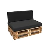 POKAR Palettenkissen Wasserabweisend Palettenauflagen mit abnehmbarem Bezug Palettenmöbel Palettensofa 2er Set: Sitzkissen 120x80 + Rückenlehne 120x40, Anthrazit