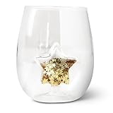 Yeory Weinglas, 400 ml Weihnacht Weingläser mit 3D -Pentagramm im Inneren, hohe Borosilikat -Glas -Becher einzigartige Brille für Weihnachten Hochzeitsgeburtstagsgeschenke, süß