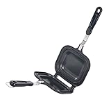 CIYODO Doppelseitige Pfanne Backen Nicht -stick Sandwich-grill Klein Grillpresse Grill Drücken Sandwichmaker-grill Toaster Doppelseite Sandwich Backpfanne Toastig Black Aluminium