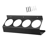 LLINthy Schwarzer Aerosoldosen-Organizer für Werkstatt und geschlossene Anhänger, 4 Dosen Kapazität Sprays Flaschenhalter Wandhalterung Regal