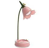 DAJASD Schreibtischlampe Kinder, Schreibtischlampe Mädchen, Dimmbare LED Tischlampe mit 3 Farbtemperaturen und Flexibles Arm, für Kinder Schlafzimmer Café (Rosa, 39x15x12.5cm)