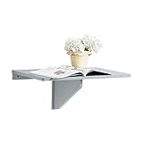 SoBuy Wandklapptisch Faltbarer Esstisch Kompakter Küchentisch Platzsparendes Design Klapptisch für Kleine Räume Wandmontierter Tisch 60x40cm Grau FWT03-HG