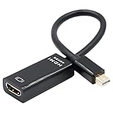 Leloco 4K Mini DisplayPort auf HDMI Adapter,Mini DP auf HDMI Adapter Konverter Konverter Für Thunderbolt 2, MacBook Pro, MacBook Air, iMac, Surface Pro Mehr Schwarz