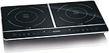 Severin Doppel Kochplatte Induktion für Küche, Büro oder Camping, Hochwertige Herdplatte, Campingkocher für zwei Töpfe, schwarz, 3.400 W, DK 1031